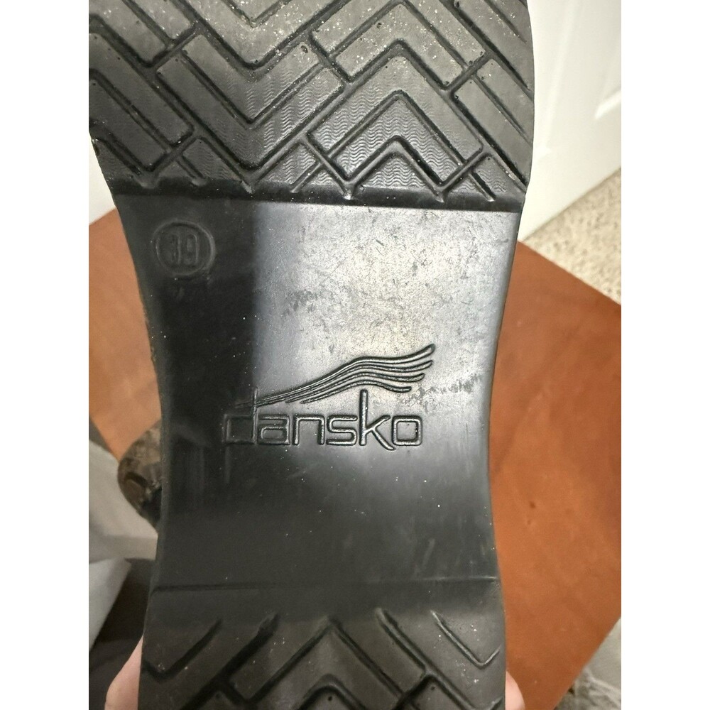 Dansko Professional Slip On Clogs Embossed Dark Brown Paisley Leather Size 39 - Picture 10 of 11
